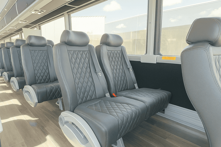 interior of Coach Bus Flint charter bus