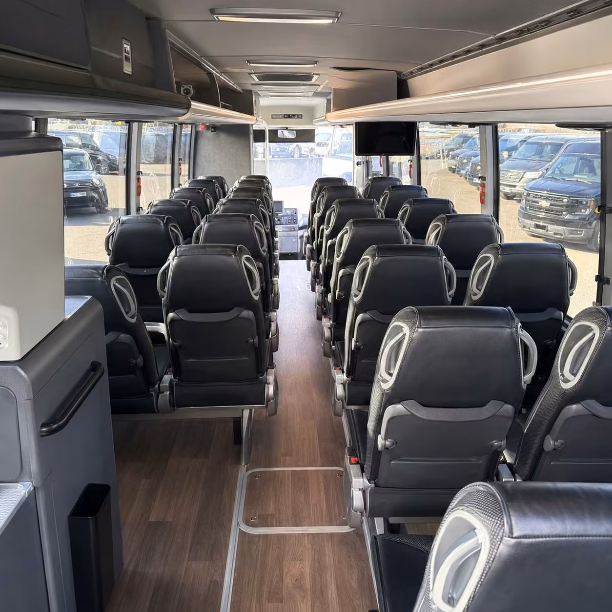 56 passenger charter bus inside
