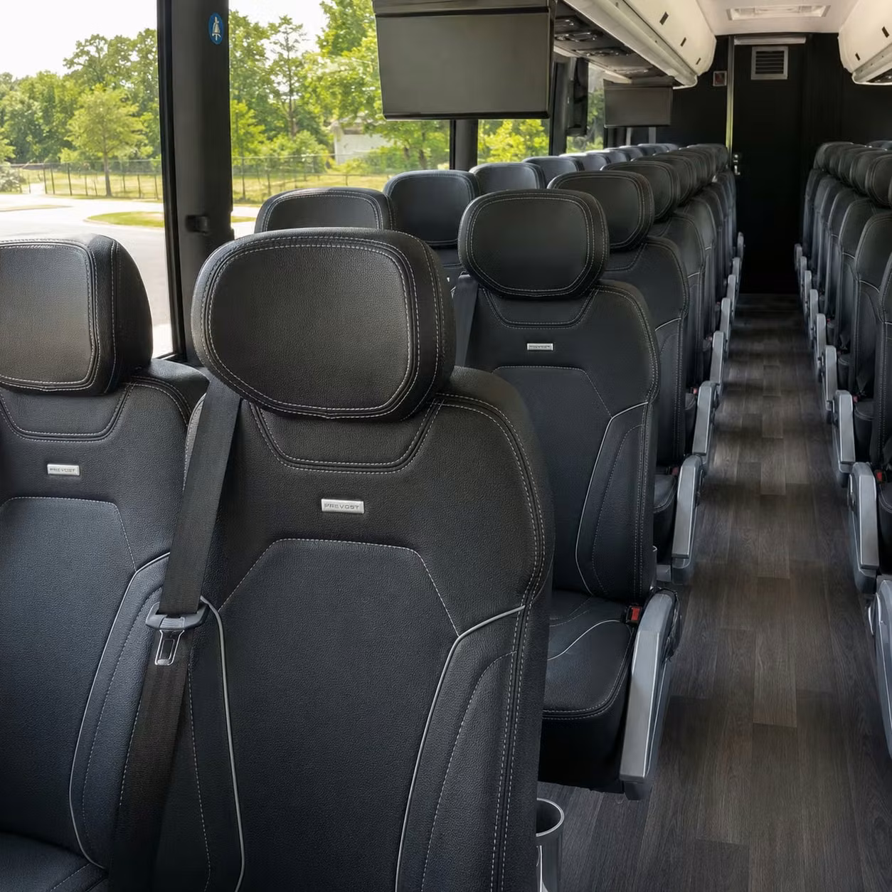 flint charter bus interior